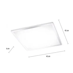 LED-Panel, Rahmen chrom , IP44, Badezimmer Panel, 45x45cm, CCT