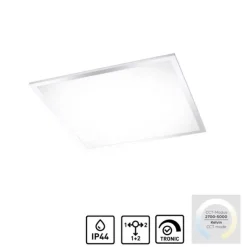 LED-Panel, Rahmen chrom , IP44, Badezimmer Panel, 45x45cm, CCT
