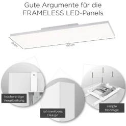 LED-Panel, rahmenlos, 100x25cm, weiß, ultraflach, CCT, rechteckig