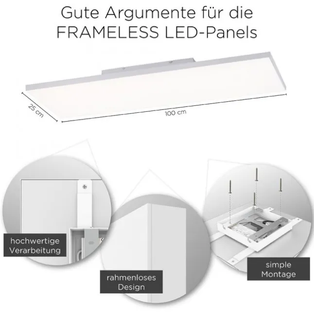 LED-Panel, rahmenlos, 100x25cm, weiß, ultraflach, CCT, rechteckig