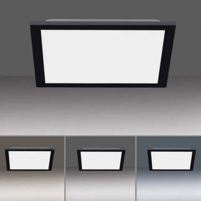 LED Panel, Rahmen schwarz, dimmbar, CCT Farbsteuerung, quadratisch, modern
