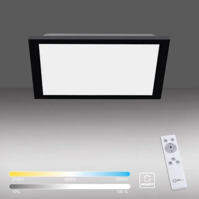 LED Panel, Rahmen schwarz, dimmbar, CCT Farbsteuerung, quadratisch, modern