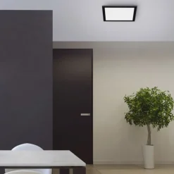 LED Panel, Rahmen schwarz, dimmbar, CCT Farbsteuerung, quadratisch, modern