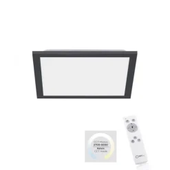 LED Panel, Rahmen schwarz, dimmbar, CCT Farbsteuerung, quadratisch, modern