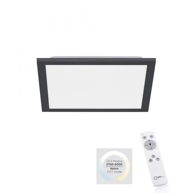 LED Panel, Rahmen schwarz, dimmbar, CCT Farbsteuerung, quadratisch, modern
