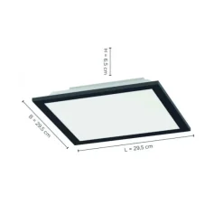 LED Panel, Rahmen schwarz, dimmbar, CCT Farbsteuerung, quadratisch, modern