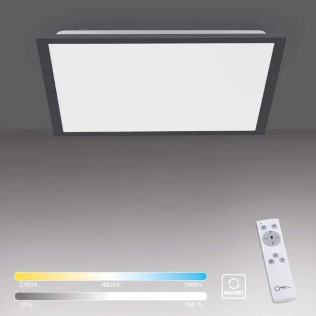 LED Panel, Rahmen schwarz, dimmbar, CCT Lichtfarbsteuerung, quadratisch