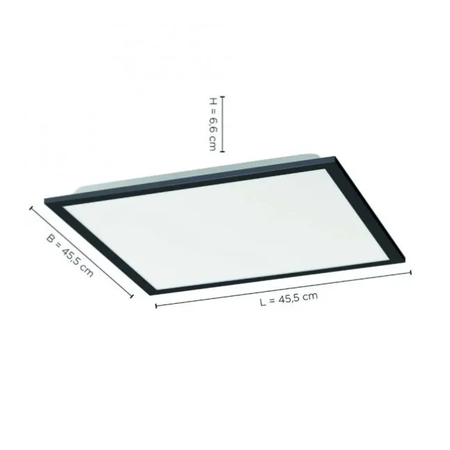 LED Panel, Rahmen schwarz, dimmbar, CCT Lichtfarbsteuerung, quadratisch