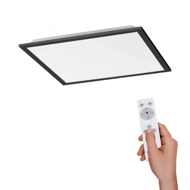 LED Panel, Rahmen schwarz, quadratisch, dimmbar, CCT, Fernbedienung, modern