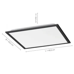 LED Panel, Rahmen schwarz, quadratisch, dimmbar, CCT, Fernbedienung, modern