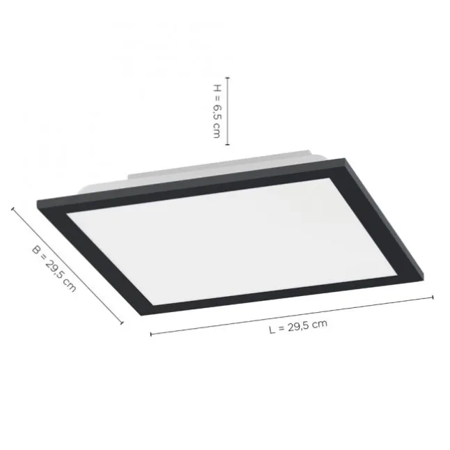 LED Panel, Rahmen schwarz, quadratisch, CCT, dimmbar, Memory Funktion