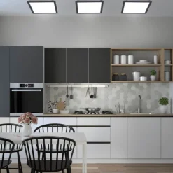 LED Panel, Rahmen schwarz, quadratisch, CCT, dimmbar, Memory Funktion