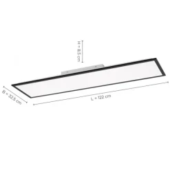 LED Panel, Rahmen schwarz, rechteckig, CCT, Fernbedienung, dimmbar, modern