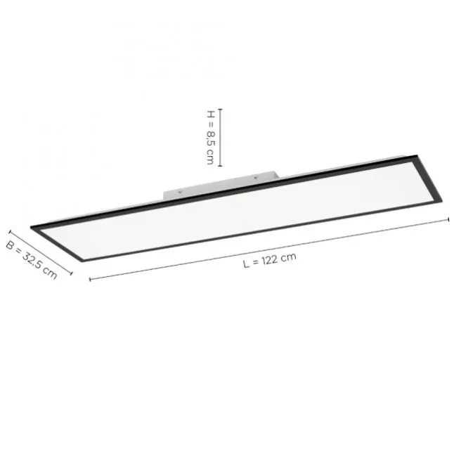 LED Panel, Rahmen schwarz, rechteckig, CCT, Fernbedienung, dimmbar, modern