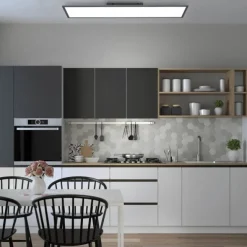 LED Panel, Rahmen schwarz, rechteckig, CCT, Fernbedienung, dimmbar, modern
