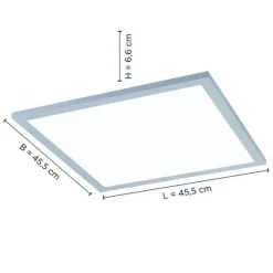 LED Panel Rahmen silberfarbig, 45,5x45,5cm, Fernbedienung, platzsparend
