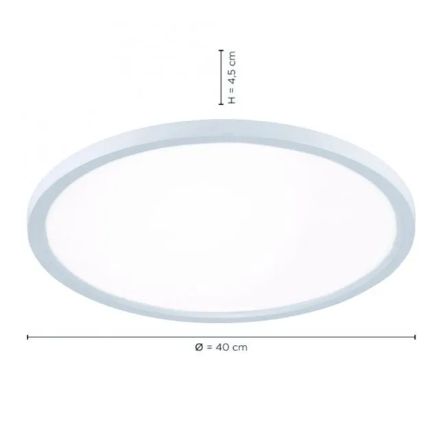 LED Panel, rund, 40cm, weiß, Lichtfarbsteuerung, Funk-Fernbedienung