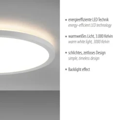 LED Panel rund, flache Deckenleuchte, Backlight, Deckenlampe,