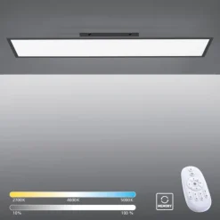 LED Panel, schwarz, 100x25cm, CCT Farbsteuerung, dimmbar, Fernbedienung