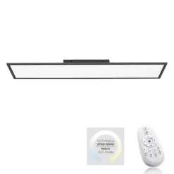 LED Panel, schwarz, 100x25cm, CCT Farbsteuerung, dimmbar, Fernbedienung