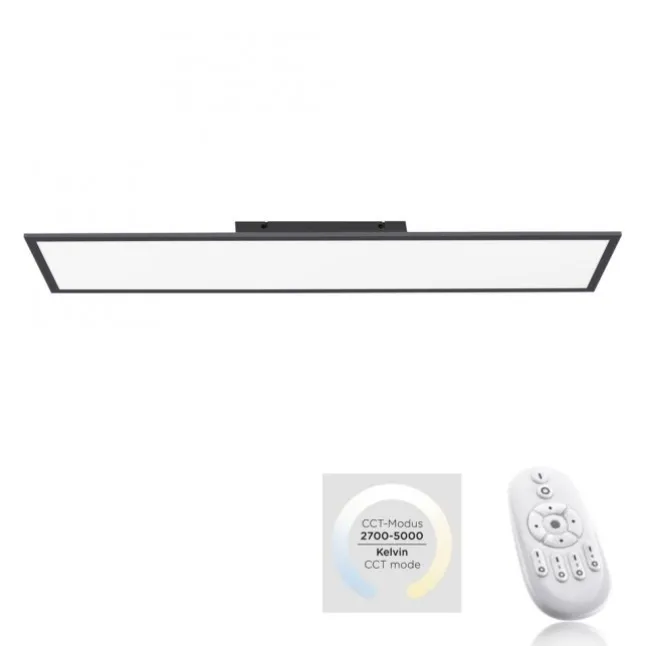 LED Panel, schwarz, 100x25cm, CCT Farbsteuerung, dimmbar, Fernbedienung