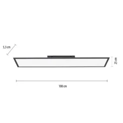LED Panel, schwarz, 100x25cm, CCT Farbsteuerung, dimmbar, Fernbedienung