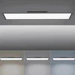 LED Panel, schwarz, 100x25cm, CCT Farbsteuerung, dimmbar, Fernbedienung