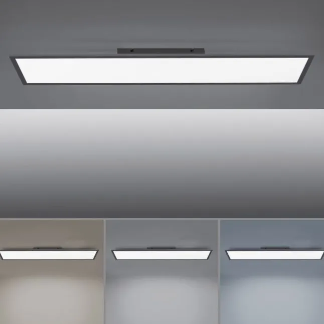 LED Panel, schwarz, 100x25cm, CCT Farbsteuerung, dimmbar, Fernbedienung