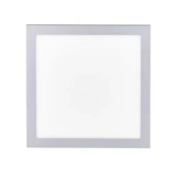 LED-Panel, silber, 30x30cm, quadratisch, schlicht, blendfrei, Flur, flach