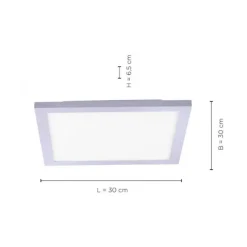 LED-Panel, silber, 30x30cm, quadratisch, schlicht, blendfrei, Flur, flach