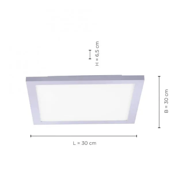 LED-Panel, silber, 30x30cm, quadratisch, schlicht, blendfrei, Flur, flach