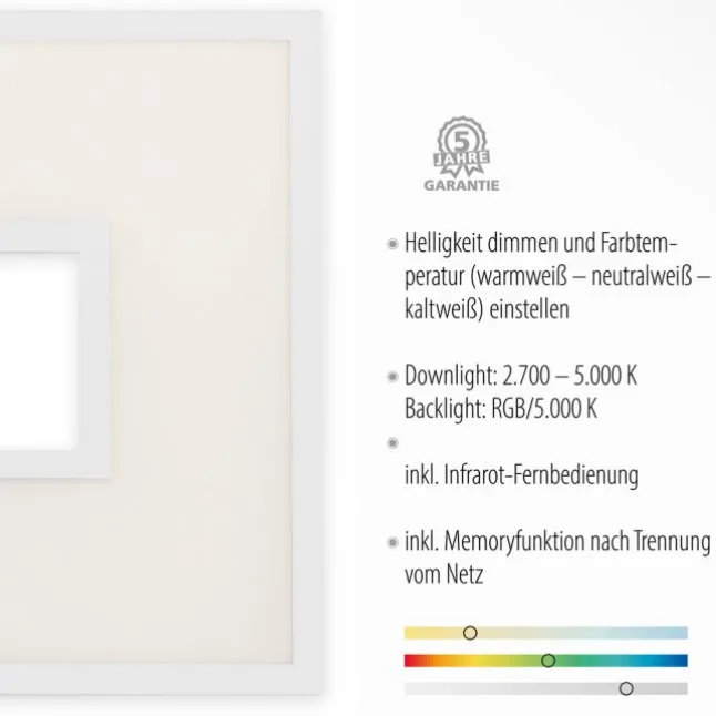 LED Panel, weiß, CUT OUT, quadratisch, inkl. Fernbedienung, CCT, dimmbar