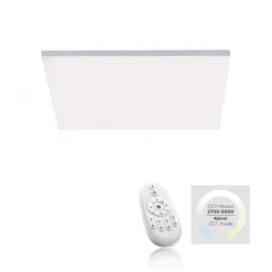 LED-Panel, weiß, rahmenlos, 62x62cm, CCT, dimmbar, Fernbedienung, blendfrei