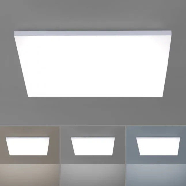 LED-Panel, weiß, rahmenlos, 62x62cm, CCT, dimmbar, Fernbedienung, blendfrei