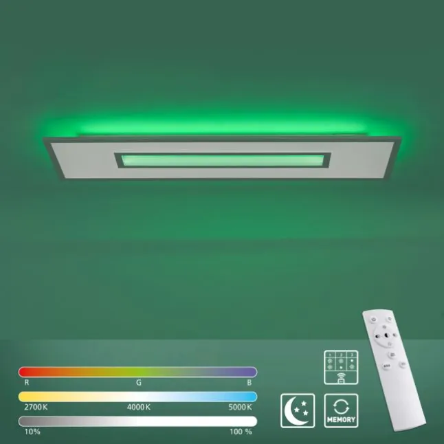 LED Panel, weiß, rechteckig, Cut Out, dimmbar, inkl. Fernbedienung, modern