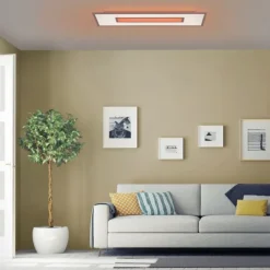 LED Panel, weiß, rechteckig, Cut Out, dimmbar, inkl. Fernbedienung, modern