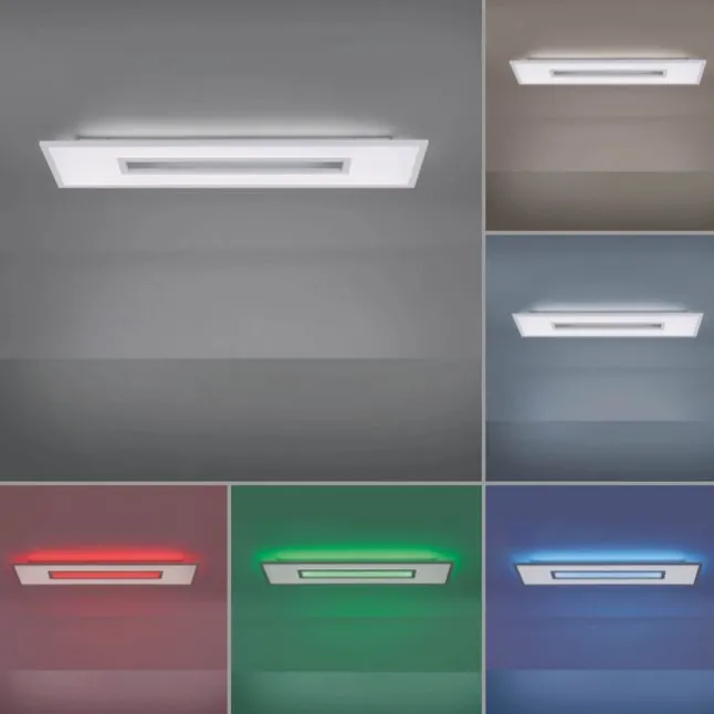 LED Panel, weiß, rechteckig, Cut Out, dimmbar, inkl. Fernbedienung, modern