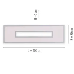 LED Panel, weiß, rechteckig, Cut Out, dimmbar, inkl. Fernbedienung, modern