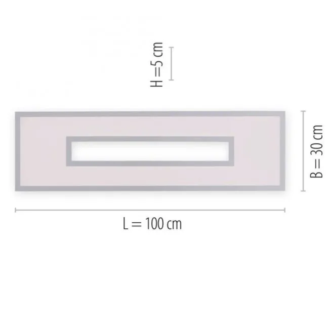 LED Panel, weiß, rechteckig, Cut Out, dimmbar, inkl. Fernbedienung, modern