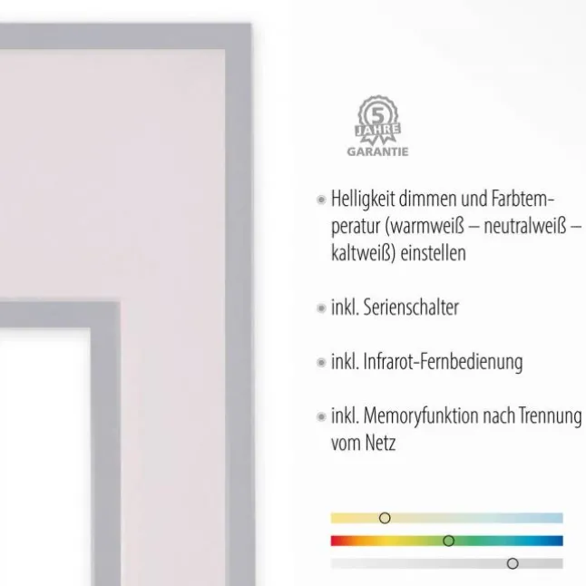 LED Panel, weiß, rechteckig, Cut Out, dimmbar, inkl. Fernbedienung, modern