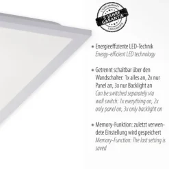 LED Panel, weiss, 45x45, Backlight, Memory Funktion, Serienschaltung
