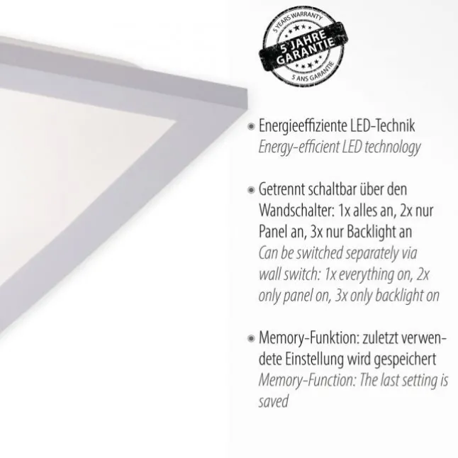 LED Panel, weiss, 29,5x29,5, 3000K warmweiss, Memory Funktion