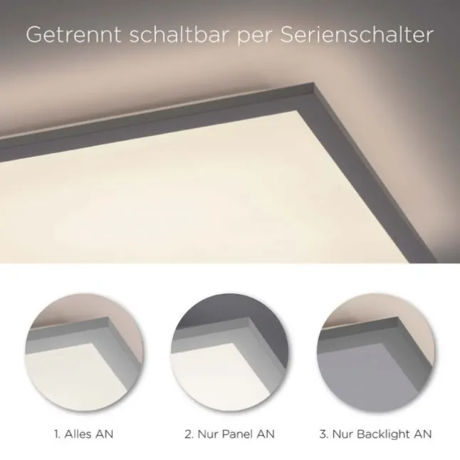 LED Panel, weiss, 29,5x29,5, 3000K warmweiss, Memory Funktion