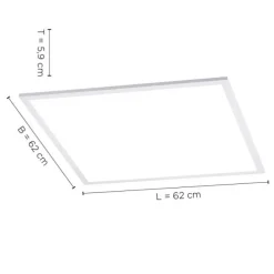 LED-Panel, weiß, 62x62cm, Backlight, dimmbar, Farbsteuerung