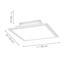 LED-Panel, weiß, 30x30cm, dimmbar, Backlight, Fernbedienung, Farbsteuerung