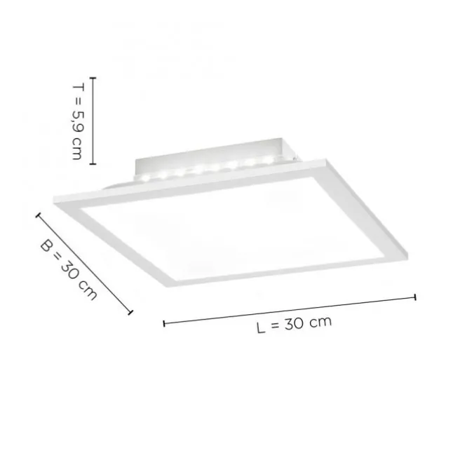 LED-Panel, weiß, 30x30cm, dimmbar, Backlight, Fernbedienung, Farbsteuerung