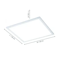 LED-Panel, weiß, 45x45cm, flach, blendfreies Licht, CCT, dimmbar