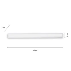 LED-Panel, weiß, 100x10cm, neutralweiß, Bewegungsmelder, rechteckig, modern