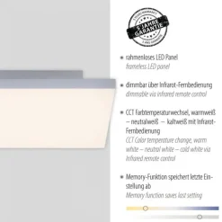 LED-Panel,weiß, 30x30cm, rahmenlos, CCT, Fernbedienung