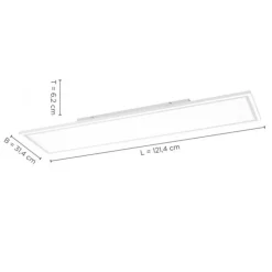 LED Panel, weiß, 121x31cm, Serienschalter, dimmbar, blendfrei